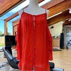 Anthropologie Maeve Zelda Top NWT Cold Shoulder